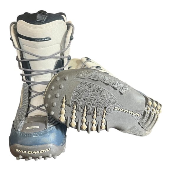 Salomon Thermicfit Women's Snowboard Boots Size 6 Cream/Blue Speed Lacing ❄️ - Picture 6 of 7
